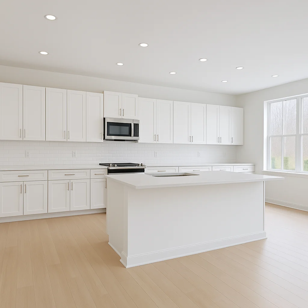 Single-wall kitchen with custom cabinetry